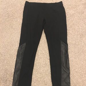 Banana Republic leggings with faux leather detail